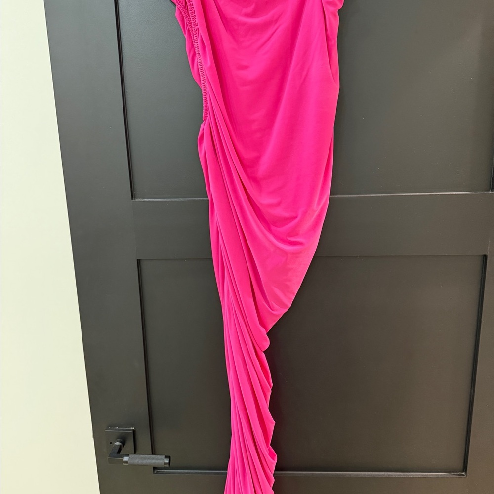 Norma Kamali Fuchsia Draped Dress